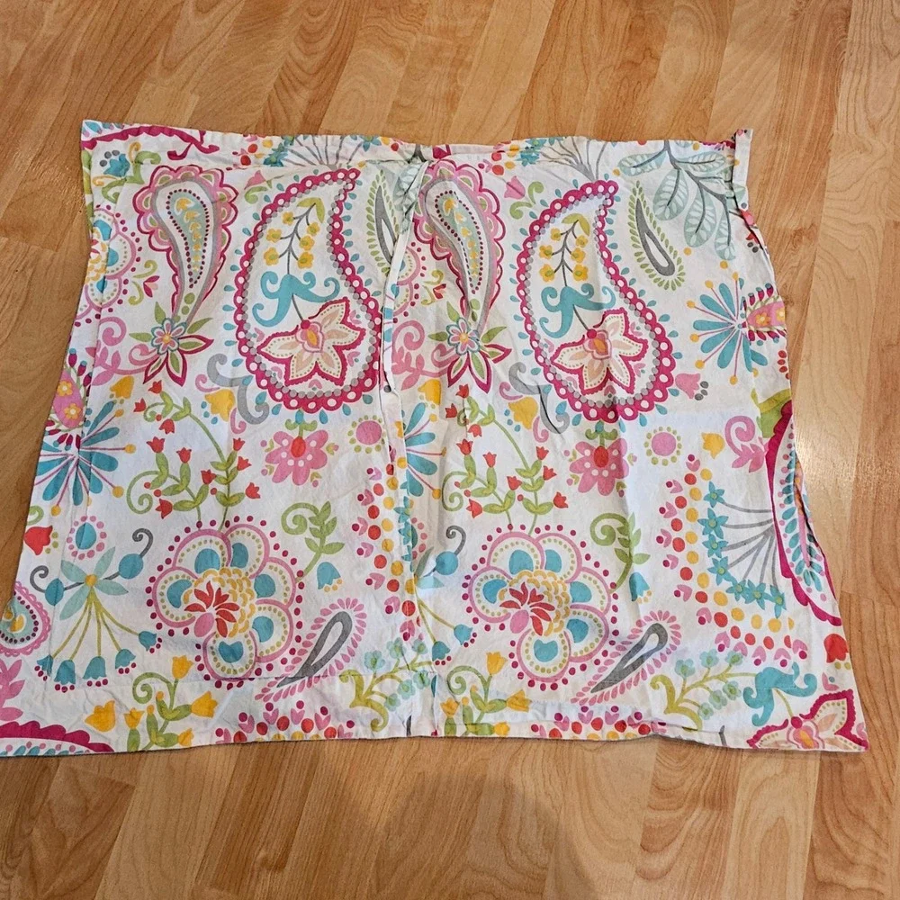 Pottery Barn teen Duvet Cover Set Twin Paisley Floral Cotton 2pc Bedding Pink